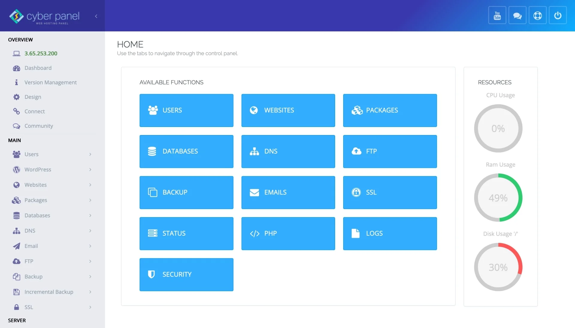 control panel gratis cyberpanel